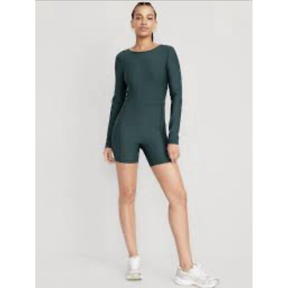 NWT Old Navy Power soft Bodysuit Open Back Long Sleeve Size M Tall - Picture 3 of 11